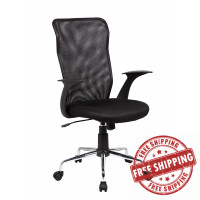Techni Mobili RTA-4811-BK Medium Back Mesh Assistant Office Chair, Black